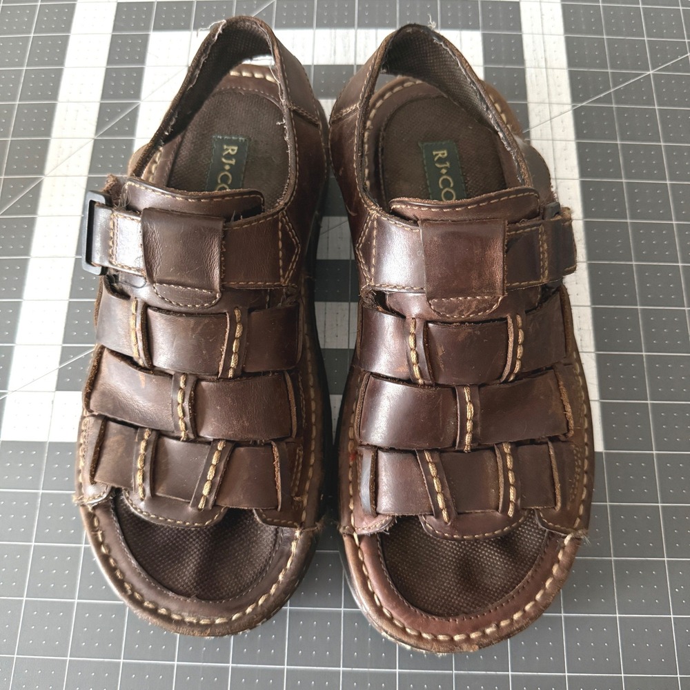 Vintage Fisherman Joshua Brown Leather Sandals Mens 8.5M Outdoor Hiking Gorpcore